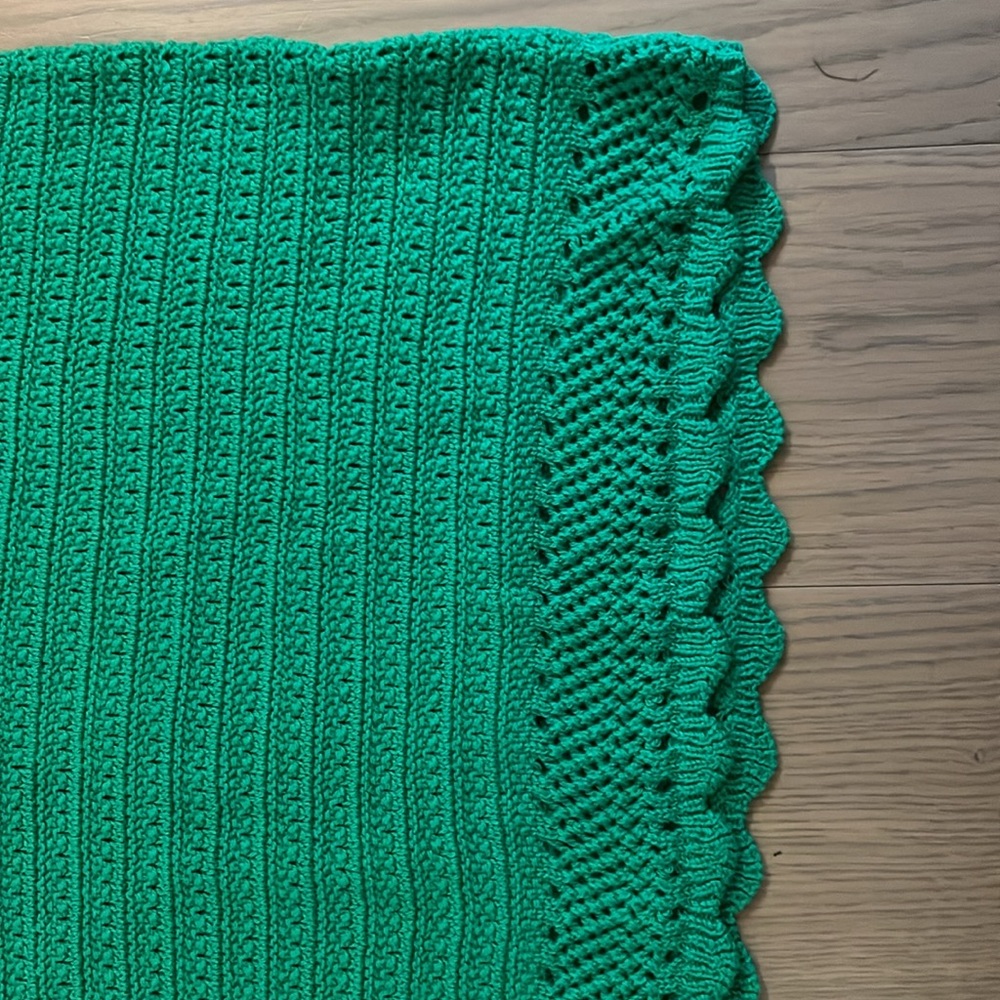 J. Crew Green Crochet Knit Sleeveless Top - Picture 2 of 3